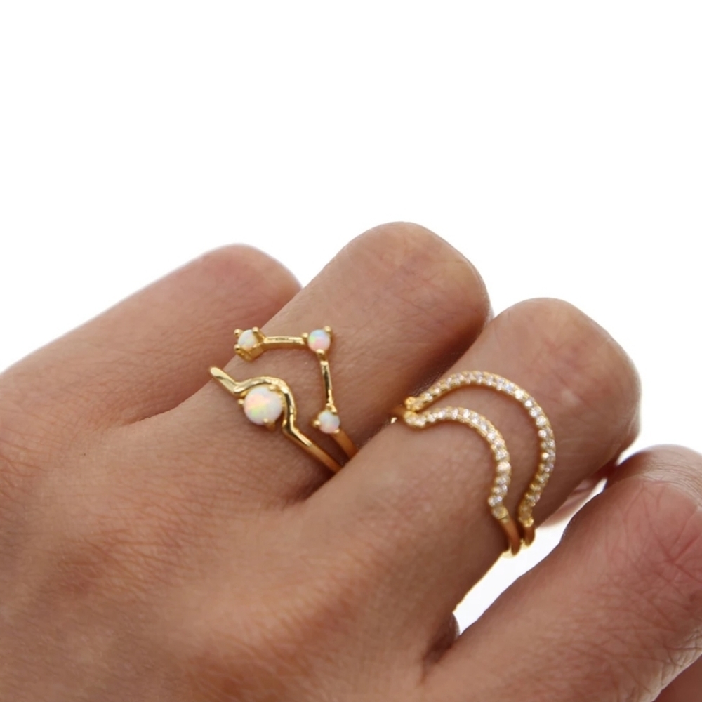 SOLDGorgeous 4 piece Vermeil Opal Ring - Picture 4 of 5